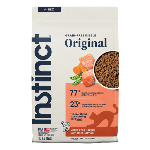 Instinct Original Kibble Real Salmon Recipe cat 10 lb. front package