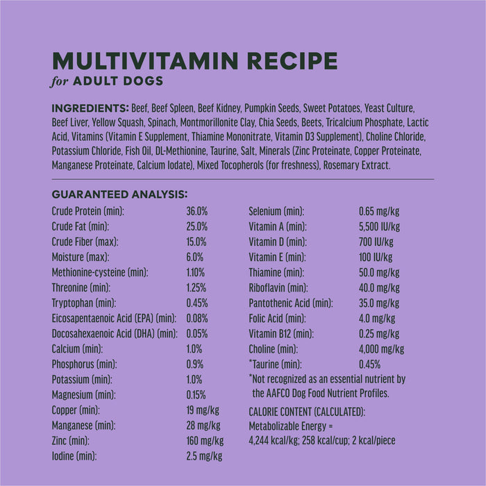 Instinct RawBoost+ Mixers Multivitamin Recipe dog  ingredients, nutrition and feeding label