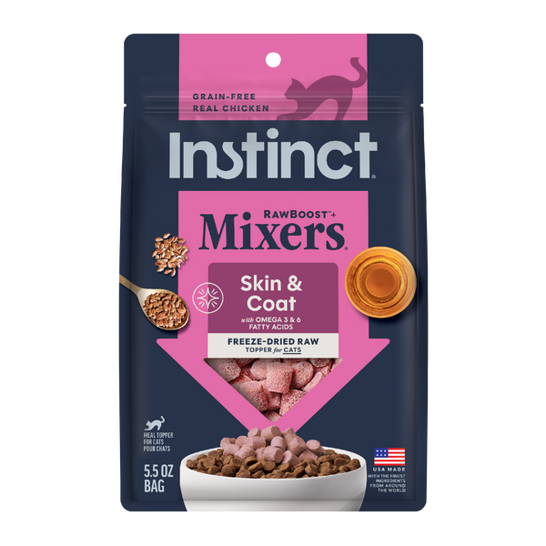 Instinct RawBoost+ Mixers Skin & Coat Health Recipe cat 5.5 oz. front package