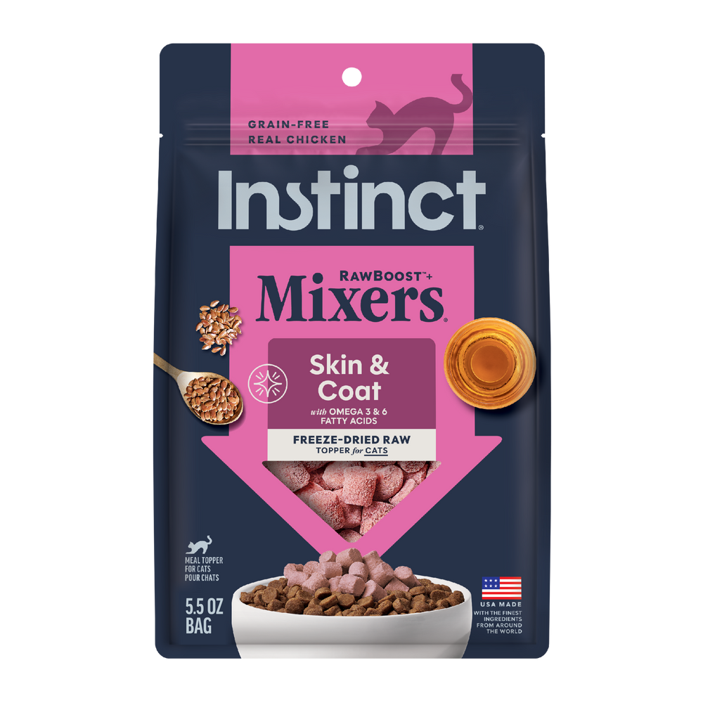 Instinct RawBoost+ Mixers Skin & Coat Health Recipe cat 5.5 oz. front package