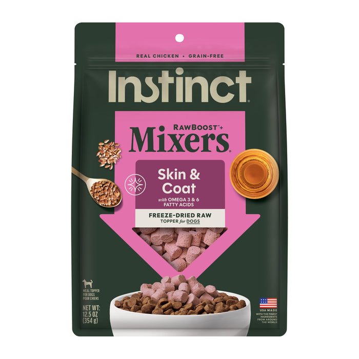 Instinct RawBoost+ Mixers Skin & Coat Health Recipe dog 12.5 oz. front package