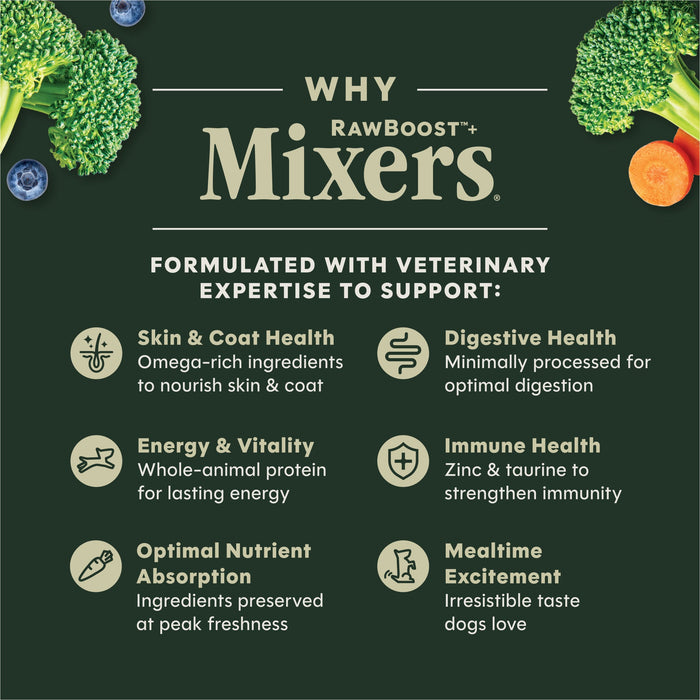 Instinct RawBoost+ Mixers Cage-Free Chicken Recipe dog  product benefits and recipe information