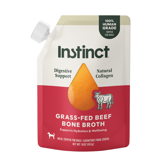 Instinct Grass-Fed Beef Bone Broth dog 16 oz. front package