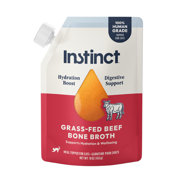 Instinct Grass-Fed Beef Bone Broth cat 16 oz. front package