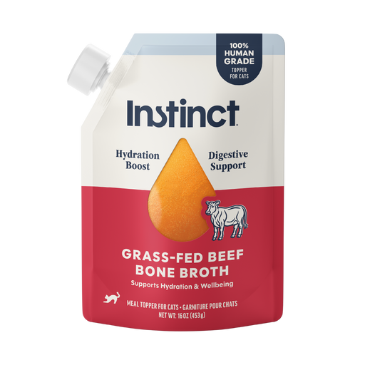 Instinct Grass-Fed Beef Bone Broth cat 16 oz. front package
