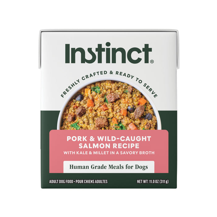 Instinct Freshly Crafted Meals Pork & Wild-Caught Salmon Recipe dog 11 oz. front package