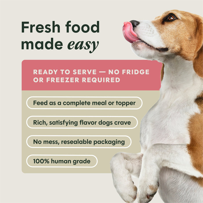Instinct Freshly Crafted Meals Pork & Wild-Caught Salmon Recipe dog 11 oz. product benefits and recipe information