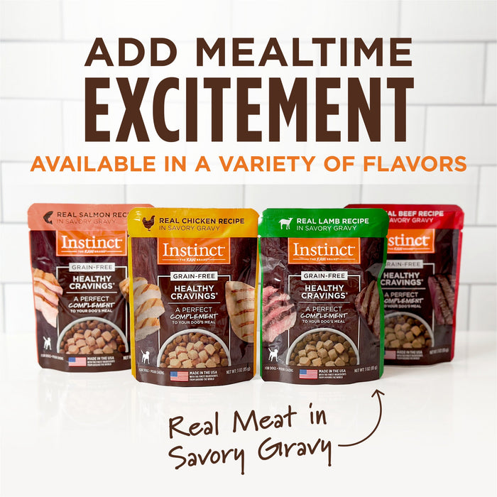 Instinct Healthy Cravings Toppers Real Chicken Recipe dog 3 oz. product benefits and recipe information