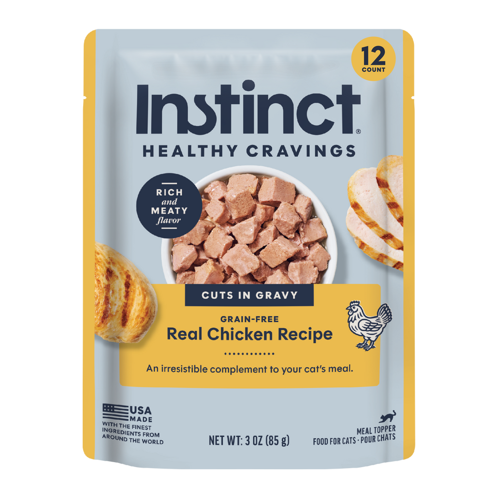 Instinct Healthy Cravings Toppers Real Chicken Recipe cat 3 oz. front package