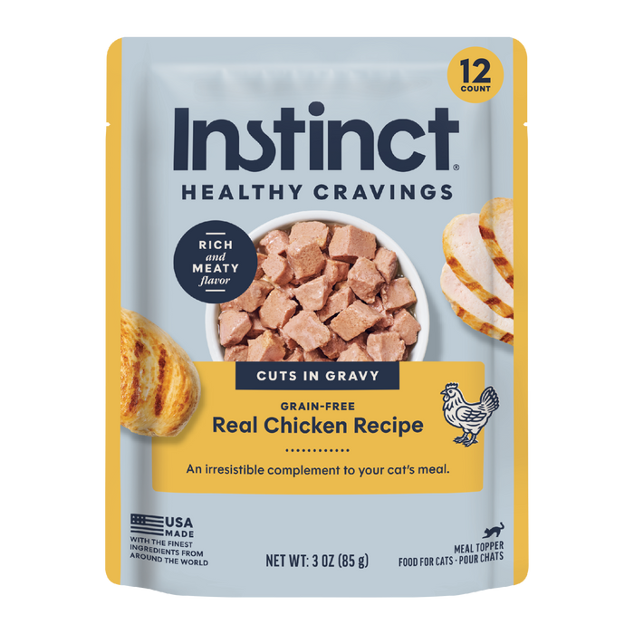 Instinct Healthy Cravings Toppers Real Chicken Recipe cat 3 oz. front package