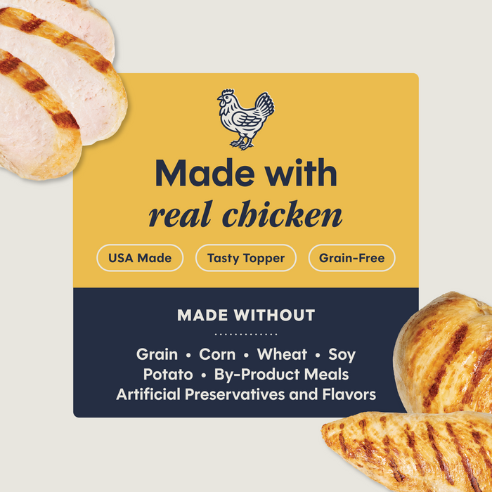 Instinct Healthy Cravings Toppers Real Chicken Recipe cat 3 oz. product benefits and recipe information