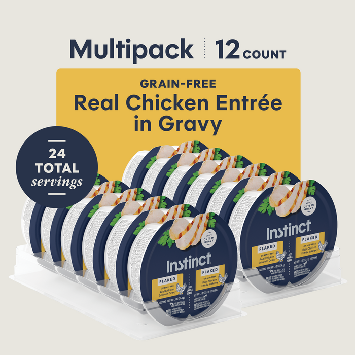 Instinct Split Cups Flaked Chicken Entrée cat 2.64 oz. product benefits and recipe information