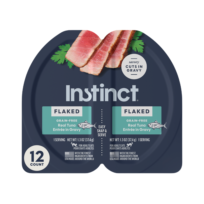 Instinct Split Cups Flaked Tuna Entrée cat 2.64 oz. front package