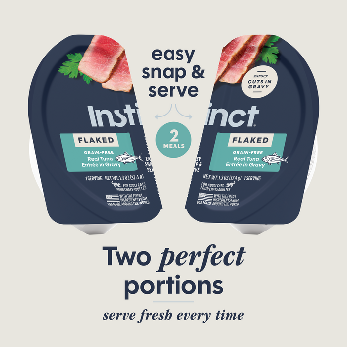 Instinct Split Cups Flaked Tuna Entrée cat 2.64 oz. product benefits and recipe information