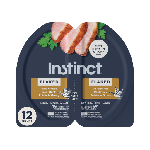 Instinct Split Cups Flaked Duck Entrée cat 2.64 oz. front package