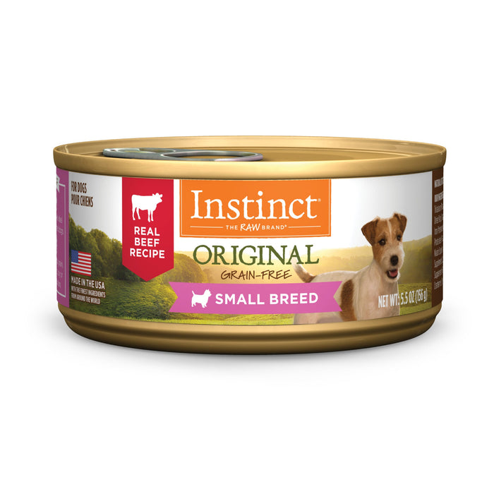 Instinct Original Wet Food for Small Breed Dogs Real Beef Recipe dog 5.5 oz. front package