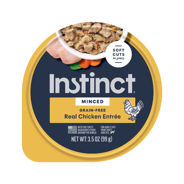Instinct Minced Cups Chicken Recipe cat 3.5 oz. front package