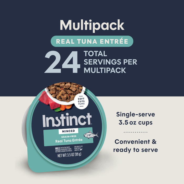 Instinct Minced Cups Tuna Recipe cat 3.5 oz. product benefits and recipe information