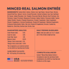 Instinct Minced Cups Salmon Recipe cat 3.5 oz. ingredients, nutrition and feeding label