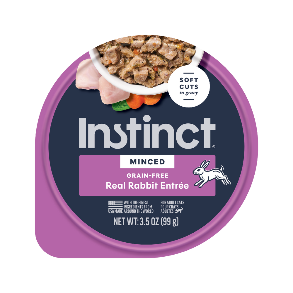 Instinct Minced Cups Rabbit Recipe cat 3.5 oz. front package