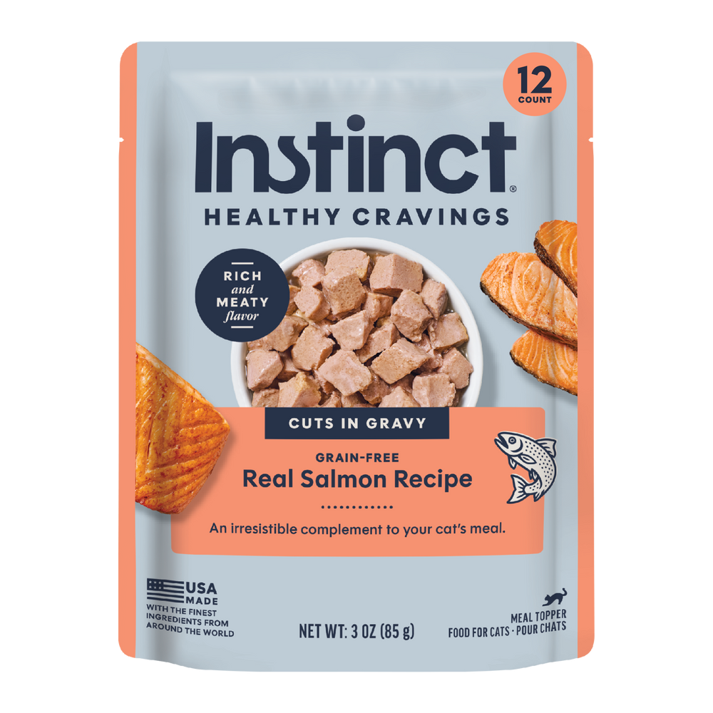 Instinct Healthy Cravings Toppers Real Salmon Recipe cat 3 oz. front package