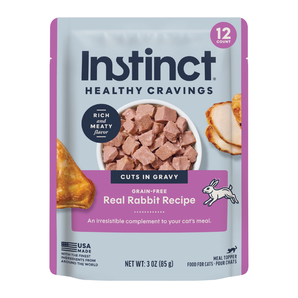 Instinct Healthy Cravings Toppers Real Rabbit Recipe cat 3 oz. front package