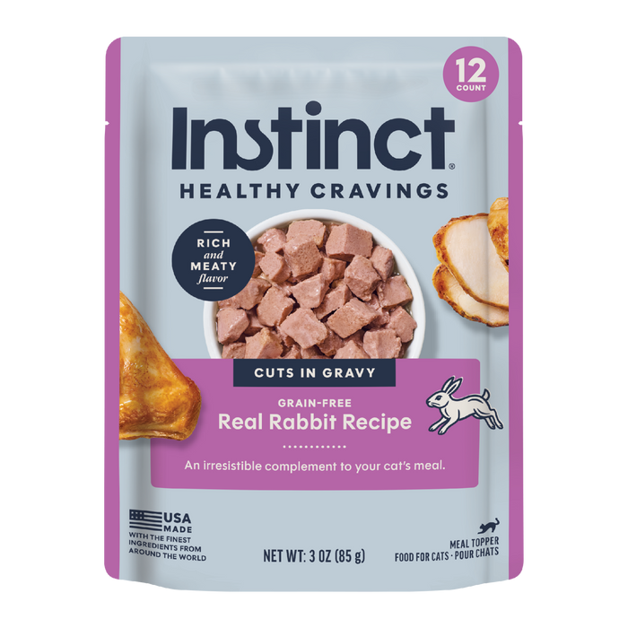 Instinct Healthy Cravings Toppers Real Rabbit Recipe cat 3 oz. front package