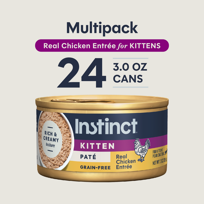 Instinct Original Patés for Kittens Chicken Recipe cat 3 oz. product benefits and recipe information