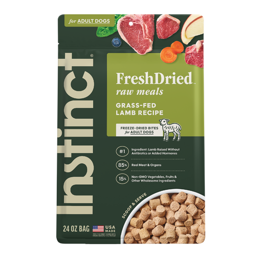 Instinct FreshDried Raw Meals Grass-Fed Lamb Recipe dog 24 oz. front package