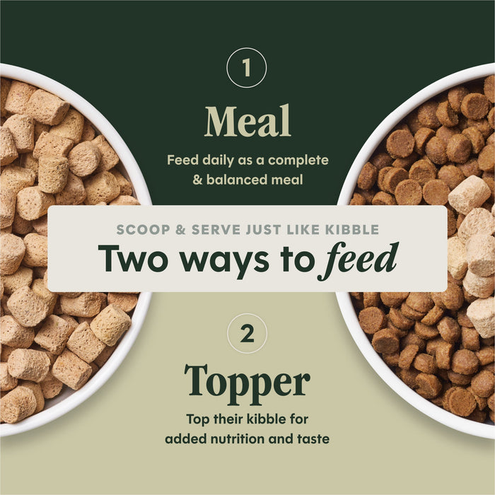 Instinct FreshDried Raw Meals Grass-Fed Beef Recipe dog 14 oz. product benefits and recipe information
