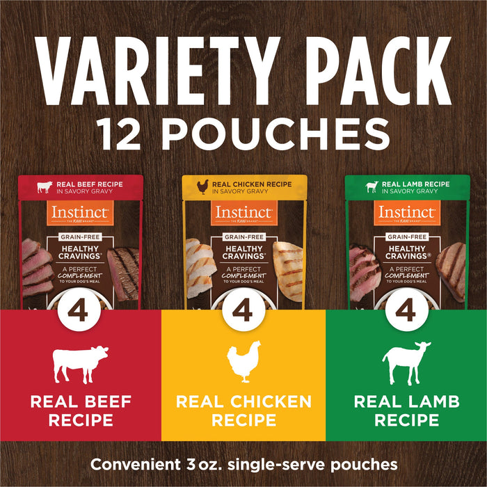 Instinct Healthy Cravings Toppers Variety Pack dog 3 oz. (Pack of 12) product benefits and recipe information