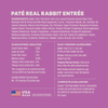 Instinct Original Patés Real Rabbit Recipe cat 3 oz. ingredients, nutrition and feeding label