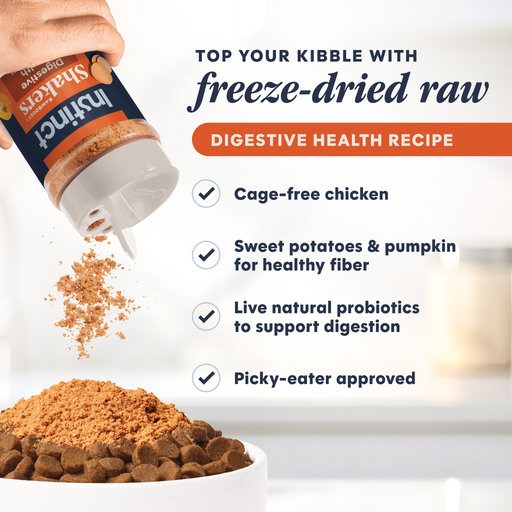Instinct RawBoost+ Shakers Digestive Health Recipe cat 5.5 oz. product benefits and recipe information
