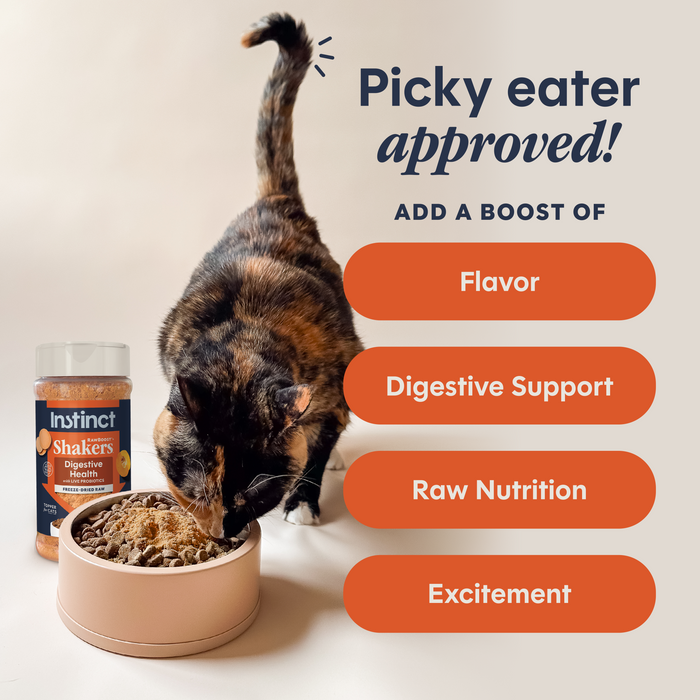Instinct RawBoost+ Shakers Digestive Health Recipe cat 5.5 oz. product benefits and recipe information