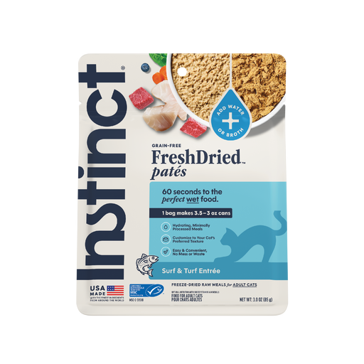 Instinct FreshDried Patés Surf & Turf Recipe cat 3 oz. front package