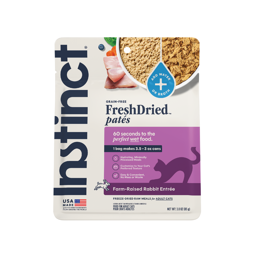 Instinct FreshDried Patés Rabbit Recipe cat 3 oz. front package