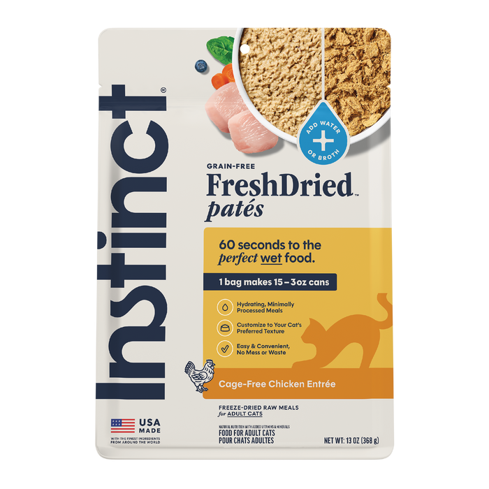 Instinct FreshDried Patés Chicken Recipe cat 13 oz. front package