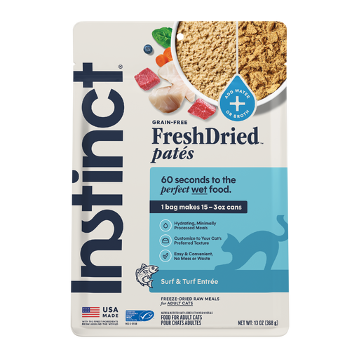Instinct FreshDried Patés Surf & Turf Recipe cat 13 oz. front package