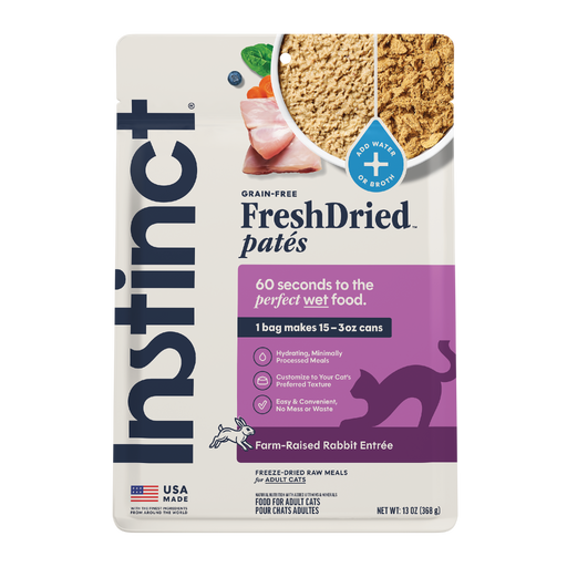 Instinct FreshDried Patés Rabbit Recipe cat 13 oz. front package