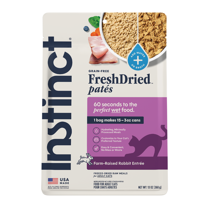 Instinct FreshDried Patés Rabbit Recipe cat 13 oz. front package