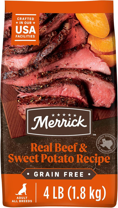 Merrick Grain-Free Texas Beef & Sweet Potato Dry Dog Food – High Protein Natural Recipe