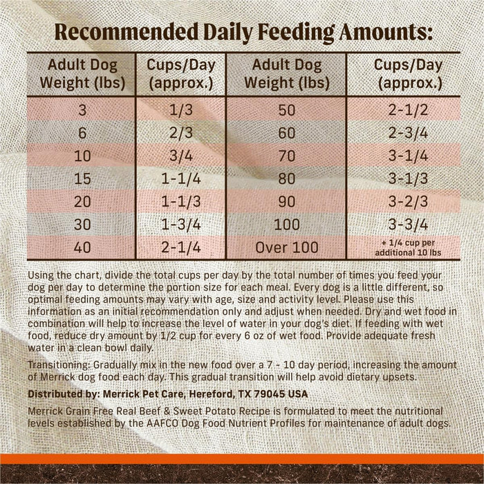 Merrick Grain-Free Texas Beef & Sweet Potato Dry Dog Food – High Protein Natural Recipe