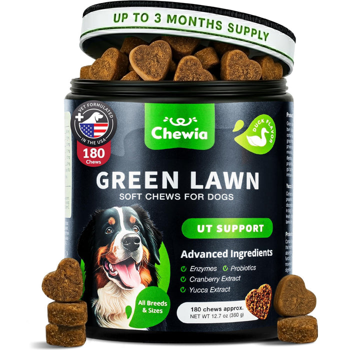 Chewia Green Lawn Soft Chews for Dogs, Duck Flavor, 180 Count