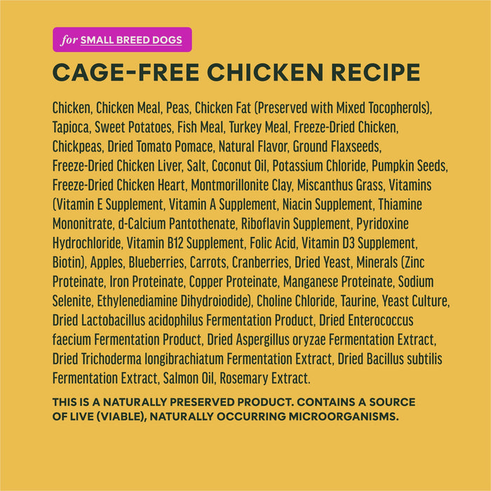 Instinct RawBoost+ Kibble for Small Breed Dogs Real Chicken Recipe dog 10 lb. ingredients, nutrition and feeding label