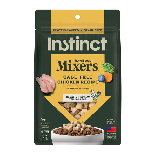 Instinct RawBoost+ Mixers Cage-Free Chicken Recipe dog 6 oz. front package