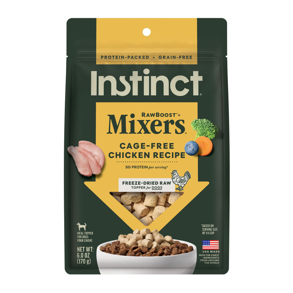 Instinct RawBoost+ Mixers Cage-Free Chicken Recipe dog 6 oz. front package
