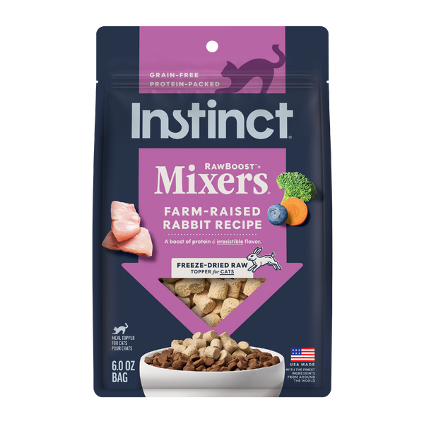Instinct RawBoost+ Mixers Farm-Raised Rabbit Recipe cat 6 oz. front package