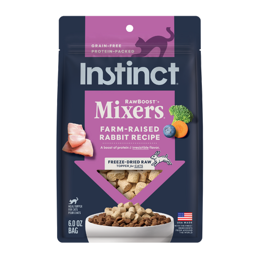 Instinct RawBoost+ Mixers Farm-Raised Rabbit Recipe cat 6 oz. front package