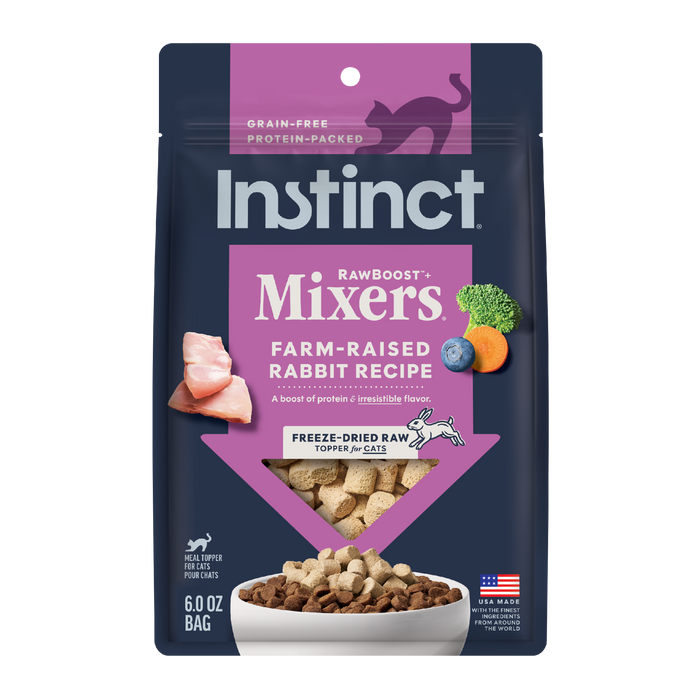 Instinct RawBoost+ Mixers Farm-Raised Rabbit Recipe cat 6 oz. front package