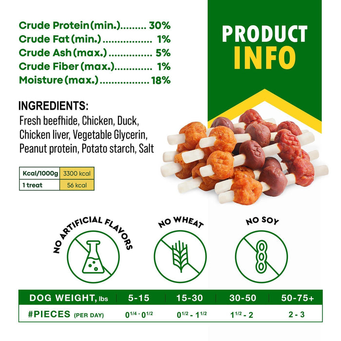Beloved Pets Chicken & Duck Kabob Dog Chews, 10.6 oz